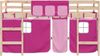 vidaXL Kinderhochbett mit Vorhängen Rosa 90x190 cm Massivholz Kiefer 3206975 Bild 5