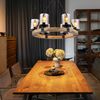 LED Hängeleuchte, schwarz, Glas, Holz, 6-Flammig Bild 5