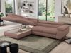 Mks Möbel 'Pedro L-Form' Ecksofa mit Schlaffunktion, verstellbaren Kopfstützen & Bettkasten, Rosa, Boucle, mit Topper, links Bild 4