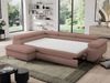 Mks Möbel 'Pedro L-Form' Ecksofa mit Schlaffunktion, verstellbaren Kopfstützen & Bettkasten, Rosa, Boucle, mit Topper, links Bild 5