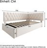 Kinderbett Liegefläche 90x190 cm mit hydraulischem Stauraum, Samt, L-Form, Beige Bild 5
