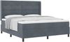 vidaXL Boxspringbett mit Matratze Dunkelgrau 180 x 200 cm Samt 3342021 Bild 2