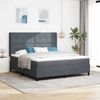 vidaXL Boxspringbett mit Matratze Dunkelgrau 180 x 200 cm Samt 3342021 Bild 1