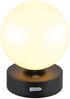 LED Tischleuchte, Edelstahl, Schwarz, Touchdimmer, USB-Akku, H 28 cm Bild 5