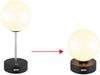 LED Tischleuchte, Edelstahl, Schwarz, Touchdimmer, USB-Akku, H 28 cm Bild 4