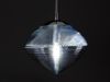 LED Pendelleuchte einflammig mit Relief Glasschirm in Blau, Ø 26cm Bild 5