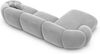 Samtstoff Ecksofa Solverde L Form - Samtstoff - hellgrau - Links Bild 4