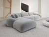 Samtstoff Ecksofa Solverde L Form - Samtstoff - hellgrau - Links Bild 2