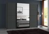 Schwebetürenschrank Kleiderschrank B225 cm H208 cm 3-türig Grafit, 1x Spiegeltür Bild 3