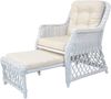 Rattansessel, Relaxsessel mit ausziehbarem Fußteil, handgeflochten, weiß Bild 2