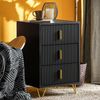 SoBuy FBT115-L-SCHx2 Nachttisch, MDF, Melamin, Schwarz, 40 x 63 x 36 cm Bild 2
