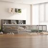Kinderbett mit Lattenrost und Zaun, 140x200 cm, Rausfallschutz, Stauraum, Regal, Kiefer, grau Bild 4