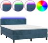 vidaXL Boxspringbett mit Matratze & LED Dunkelblau 140x190 cm Samt 3134283 Bild 2