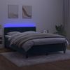 vidaXL Boxspringbett mit Matratze & LED Dunkelblau 140x190 cm Samt 3134283 Bild 4
