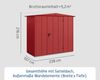 Hörmann Ecostar Metall-Gerätehaus Elegant mit Satteldach Typ 1, 108x238 cm , purpurrot, 2,6 m²,1-flüglige Tür Bild 3