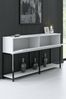 Dmora Kommode Basilia, Wohnzimmerbuffet, Wohnzimmer-Sideboard, Moderne Küchen-Speisekammer, 150x30h80 cm, Weiß und Schwarz Bild 4