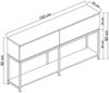 Dmora Kommode Basilia, Wohnzimmerbuffet, Wohnzimmer-Sideboard, Moderne Küchen-Speisekammer, 150x30h80 cm, Weiß und Schwarz Bild 3