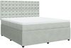 vidaXL Boxspringbett mit Matratze Hellgrau 180x200 cm Samt 3294718 Bild 3