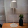 LED Touch RGB Tischlampe Taupe 38cm Terrassenleuchte Dimmer Bild 3