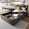 Holzbett180 x 200 cm, Hydraulisches Bett, Kopfteil mit Stauraum, Ausgestattet mit USB-Anschluss und Tape-C-Steckdose, Doppelbett, Einzelbett, Grau (ohne Matratze) Bild 4