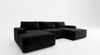 Ecksofa EINAR 362x170 cm mit Schlaffunktion, Bonellfederkern und Bettkasten, Farbe: Schwarz Bild 2
