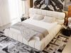 GRAINGOLD Mellow Polsterbett 120x200, mit hohem Kopfteil und Bettkasten, Velour-Stoff, Beige Bild 4
