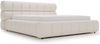 GRAINGOLD Mellow Polsterbett 120x200, mit hohem Kopfteil und Bettkasten, Velour-Stoff, Beige Bild 2
