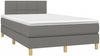 vidaXL Boxspringbett mit Matratze und LED-Beleuchtung, Stoff dunkelgrau, 120x190 cm Bild 5