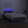 vidaXL Boxspringbett mit Matratze und LED-Beleuchtung, Stoff dunkelgrau, 120x190 cm Bild 3