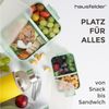 Hausfelder Lunchbox Brotdose 4er Set, 2x groß, 2 x klein, Anthrazit/Hellgrün, Kunststoff, (4er Set, 4-tlg), spülmaschinengeeignet, langlebig, bruchfest, BPA-frei Bild 3