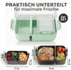 Hausfelder Lunchbox Brotdose 4er Set, 2x groß, 2 x klein, Anthrazit/Hellgrün, Kunststoff, (4er Set, 4-tlg), spülmaschinengeeignet, langlebig, bruchfest, BPA-frei Bild 2