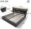 Merax Polsterbett Doppelbett mit aufladen USB Ladefunktion Stauraum-Kopfteil und LED-Beleuchtung,Doppelbett 160x200cm Stauraumbetten Bettgestell, Lattenrost aus Holz, Grau (Ohne Matratze) Bild 4
