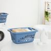 Rotho Wäschekorb Flowers 25 l horizon blue Wäschesammler Wäschebox Tragegriffe Bild 3