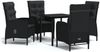 vidaXL 5-tlg. Garten-Essgruppe mit Kissen Schwarz 3099354 Bild 2