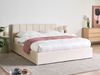 Bett mit Stauraum DREUX Samtstoff Hellbeige 160 x 200 cm Bild 3