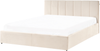 Bett mit Stauraum DREUX Samtstoff Hellbeige 160 x 200 cm Bild 5