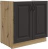Spülenschrank 80 cm Stilo Grau + Eiche Artisan Küchenzeile Küchenblock Küche Bild 5