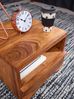 Nachttisch MUMBAI Massiv-Holz Sheesham Nacht-Kommode 30 cm 1 Schublade Ablage Nachtschrank Landhaus-Stil Echt-Holz Bild 5