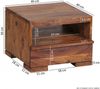 Nachttisch MUMBAI Massiv-Holz Sheesham Nacht-Kommode 30 cm 1 Schublade Ablage Nachtschrank Landhaus-Stil Echt-Holz Bild 4
