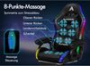 ALFORDSON Gaming-Stuhl 12 RGB LED-Farben Fernbedienung, Gleitschienen-Armlehne (1 St), Einziehbare Fußstotze B-Punkt Massage verstellbares kopfkissen Bild 3
