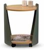 Beistelltisch >Sandro 2< mit Ablage, in Eiche Dekor, Metall grün + MDF - 48x40cm (HxD) Bild 2