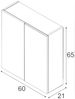 Dmora Hängeschrank Andaluso, Badezimmerschrank, Hängeschrank, glänzend Weiß60 x 21 x 65 cm, 2 Türen Bild 3
