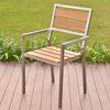 Designer Essgruppe Tisch Alserio + 4 Stühle Lavarone Teakholz Edelstahl - Tischplatte Durchmesser: 80 cm Bild 3