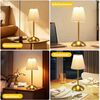 Nettlife LED Tischleuchte 2er Schwarz/Grün/Weiß/Orange/Graublau Stoff Retro Nachttischleuchte, 3 Lichtfarben Akku-Betrieb USB-ladbar, Schlafzimmer Wohnzimmer Arbeitszimmer Büros Eingangsbereiche Bild 4