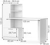Vicco 'Tomy' Schreibtisch, Regalanbau, Weiß, 150 x 120,1 x 59,3 cm Bild 3