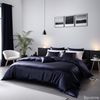 Cozyor Bettwäsche Satin glänzend 135x200, 155x200, 155x220, 200x200cm mit Reißverschluss, Satin, dunkelblau Ocean, 3 teilig, glänzend Satin, Bettbezug + Kissenbezug 40x80, besonders weich Bild 3