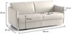 Dmora 2-Sitzer festes Sofa Varedo, Lineares Sofa für Wohnzimmer, gepolstert, abnehmbarer Bezug, 100 % Made in Italy-Qualität, 180x95 h90 cm, Beige Bild 3