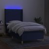 vidaXL Boxspringbett mit Matratze & LED Blau 90x200 cm Stoff 3139011 Bild 3