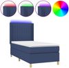 vidaXL Boxspringbett mit Matratze & LED Blau 90x200 cm Stoff 3139011 Bild 2