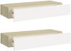 vidaXL Wandschubladenregale 2 Stk. Eiche und Weiß 60x23,5x10cm MDF 330264 Bild 2